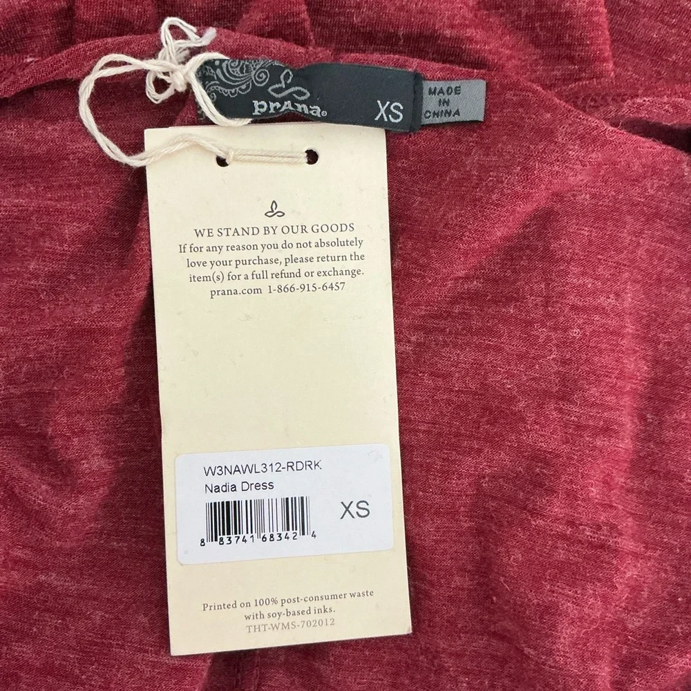 prAna Nadia Faux Wrap Wool Blend Dress Heathered Red Size XS - Picture 6 of 7